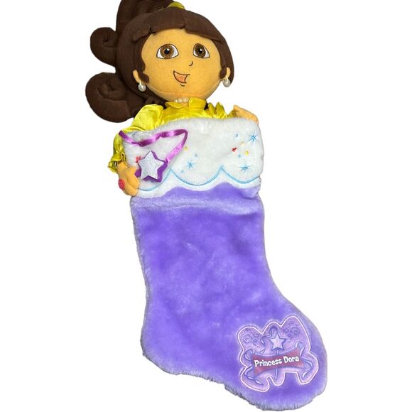 Kurt Adler Princess Dora Explorer Purple Christmas Stocking Holiday 2004 Plush - Picture 11 of 16